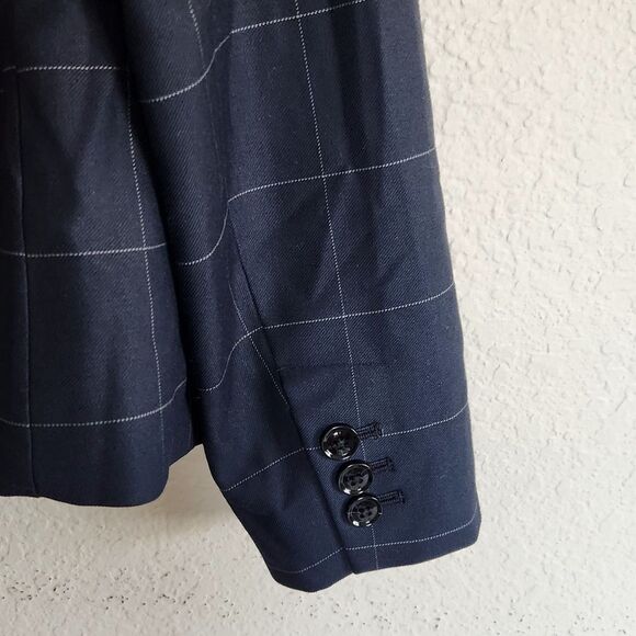 Banana Repulic Navy Paid Blazer Size 4 - Picture 4 of 8